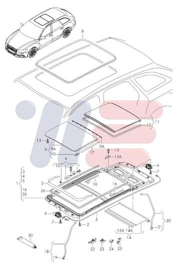 Panoramadak revisie Audi A6 C7 ('12-'18) 4G9877049 beschikbaar voor biedingen