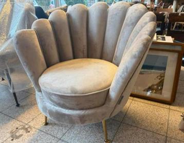 Richmond fauteuil Perla stone en roze velvet schelpstoel beschikbaar voor biedingen