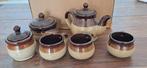 Retro vintage theeservies bruin, Ophalen of Verzenden, Nieuw, Glas, Overige stijlen