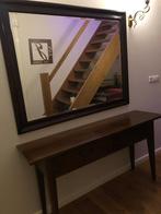 Nieuwe spiegel teakhouten lijst facetgeslepen glas flamant, Ophalen, Gielen, Nieuw, Maasbrachterweg 54 Echt