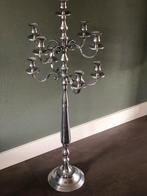 Zilverkleurige 9-arms kandelaar, 114cm, Ophalen, Overige materialen