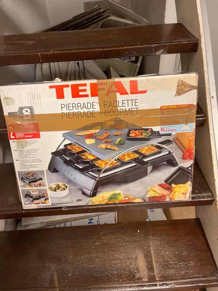 Raclette set - Tefal Pierrade Gourmet, Witgoed en Apparatuur, Grillplaten, Zo goed als nieuw, Steengrill, Vaatwasmachinebestendig