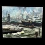 Haven Rotterdam 1968, van Elk, Antiek en Kunst, Kunst | Schilderijen | Klassiek, Ophalen