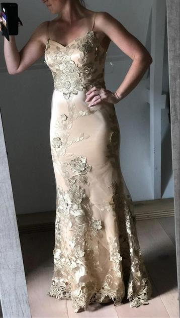 Elegante gelegenheidsjurk goud maat 38 beschikbaar voor biedingen