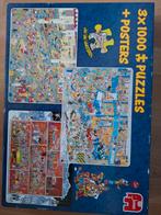 Jan van Haasteren puzzel, 3x 1000 stukjes, Hobby en Vrije tijd, Denksport en Puzzels, Ophalen, 500 t/m 1500 stukjes, Gebruikt