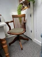 Vintage Eiken Bureaustoel Kantelbaar, Ophalen, Gebruikt, Bruin, Bureaustoel