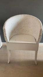 Lloyd Loom fauteuil, vintage, Gebruikt, Wit, Riet of Rotan, Ophalen of Verzenden