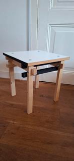 Duurzaam bijzettafeltje zwart/wit vuren., Ophalen, Minder dan 45 cm, Minder dan 55 cm, Vierkant