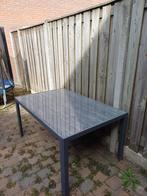Tuintafel met glasplaat, Ophalen of Verzenden, Gebruikt, Rechthoekig, Metaal