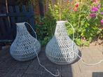 Twee hanglampen, Huis en Inrichting, Lampen | Lampenkappen, Ophalen, Gebruikt, 25 tot 50 cm, Rond