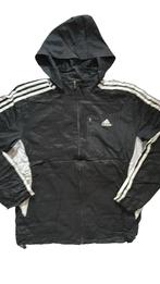 Vintage Adidas Windbreaker Met Capuchon Maat S Unisex, Zwart, Ophalen of Verzenden, Adidas, Gedragen