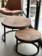 Houten bijzettafels - set van 2 NIEUW, Huis en Inrichting, Tafels | Salontafels, Ophalen, 50 tot 100 cm, C, C