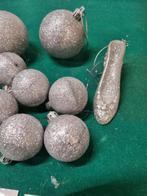 kerstballen glitter zilverkleurig 12x [a894], Diversen, Kerst, Ophalen of Verzenden