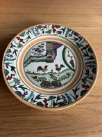 Aardewerk bord met kippen, Ophalen of Verzenden