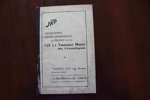 JAP 125 cc tweetakt motor met 3 versnellingen onderdelenboek, Motoren, Handleidingen en Instructieboekjes, Overige merken, Ophalen of Verzenden