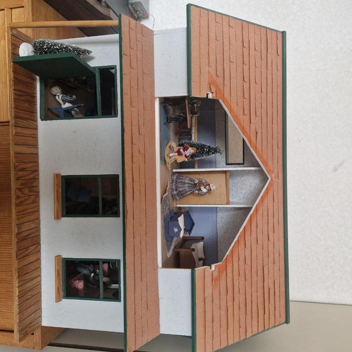 Vintage poppenhuis, Verzamelen, Poppenhuizen en Toebehoren, Gebruikt, Poppenhuis, Ophalen