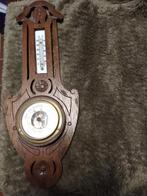 Barometer met thermometer antiek eiken erg oud 50 hoog 18 cm, Ophalen of Verzenden