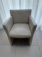 Leren fauteuil, zandkleur., Ophalen, Gebruikt, Leer