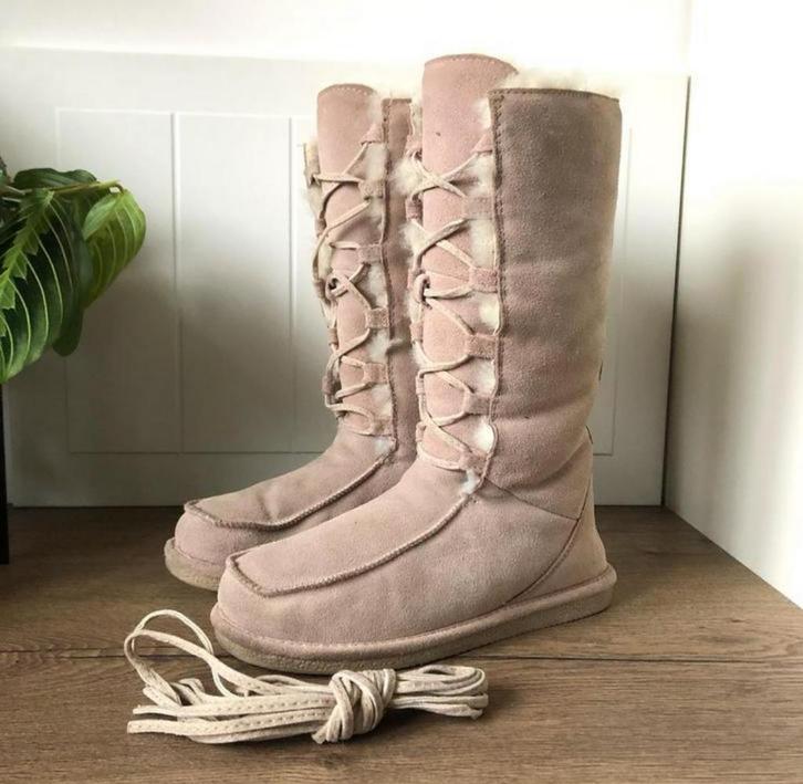 Bearpaw leren winterlaarzen Suède bont maat 39 licht roze, Kleding | Dames, Schoenen, Gedragen, Hoge laarzen, Roze, Ophalen of Verzenden