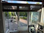 Lichtdoorlatende vouwgordijnen grijs 296 breed x 215 hoog, Huis en Inrichting, Ophalen, Zo goed als nieuw, Grijs, 200 cm of meer