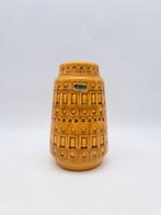 Vintage West Germany vaas Scheurich Inka 260-18 Okergeel, Ophalen of Verzenden