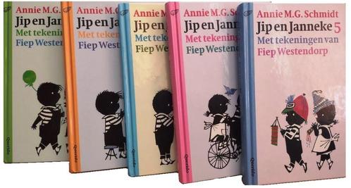 Jip en Janneke Delen 1 t/m 5 Annie M.G. Schmidt, Boeken, Literatuur, Zo goed als nieuw, Nederland, Ophalen of Verzenden