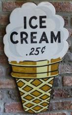 Houten reclamebord / ijssalon / Ice Cream / Ijsje / wanddeco, Ophalen of Verzenden, Zo goed als nieuw, Reclamebord