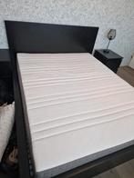 Compleet Ikea slaapkamer: 160cm bed, matras, kast, nachtkast, Huis en Inrichting, Ophalen, Zwart, Tweepersoons, Zo goed als nieuw