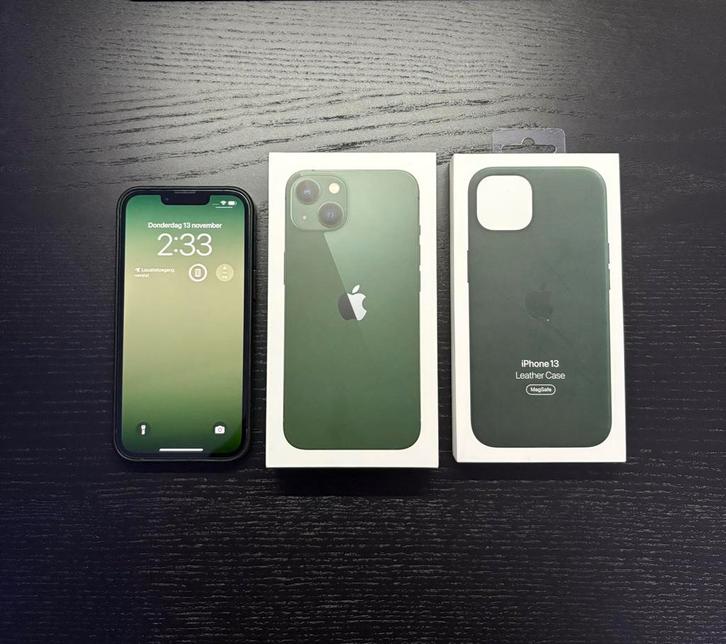 iPhone 13 (Groen) | Gratis MagSafe hoesje t.w.v. €50, Telecommunicatie, Mobiele telefoons | Apple iPhone, Zo goed als nieuw, iPhone 13