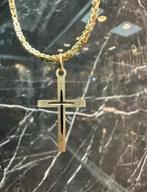 14k gouden koningsketting met kruisl 65 cm, Sieraden, Tassen en Uiterlijk, Kettingen, Ophalen of Verzenden