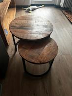 Mangohouten salontafels 2, Huis en Inrichting, Tafels | Salontafels, Ophalen, Rond, Minder dan 50 cm