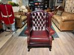 originele engelse chesterfield fauteuil oxblood rood, Huis en Inrichting, Ophalen of Verzenden, 75 tot 100 cm