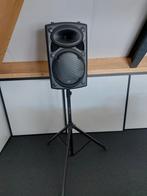 QTX QR12PA Bluetooth luidspreker met standaard + microfoons, Audio, Tv en Foto, Luidsprekers, Overige typen, Zo goed als nieuw