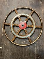 Houten stuurwiel, stalen hoepel 55cm stuur roer, Watersport en Boten, Ophalen, Gebruikt, Motorboot