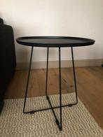Bijzet tafel zwart metaal karwei woood, Huis en Inrichting, Minder dan 55 cm, Metaal of Aluminium, Rond, Zo goed als nieuw