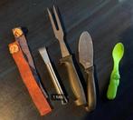 Keukenspul: oa vleesvork, kaasmes, kinderlepeltje, Ophalen of Verzenden, Zo goed als nieuw, Overige materialen, Los bestek