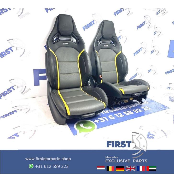 W177 A45 A45S AMG Recaro KUIP STOELEN SET GEEL W118 CLA45 CL, Auto-onderdelen, Interieur en Bekleding, Mercedes-Benz, Gebruikt