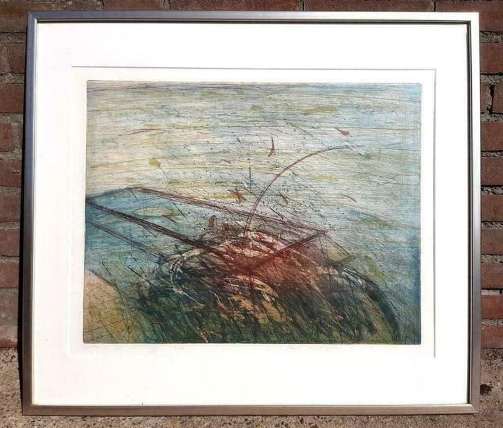 Ets: Verlangen in een doosje van Hans Vredegoor uit 1985., Antiek en Kunst, Kunst | Etsen en Gravures, Ophalen