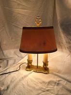 Elegante Vintage Bouillotte Lamp - 33cm - Goud met Bordeau, Ophalen of Verzenden