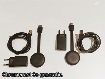 Twee Chromecast 3e generatie – Direct streamen naar je tv! beschikbaar voor biedingen