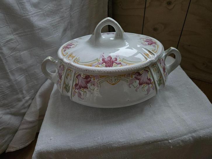 vintage soupiere / terrine / serveerschaal met deksel, Antiek en Kunst, Antiek | Servies los, Ophalen of Verzenden
