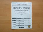Harald Genzmer Sonate in fis-moll bladmuziek, Gebruikt, Dwarsfluit of Piccolo, Klassiek, Ophalen of Verzenden