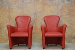 ZGANieuw 2 rode leren Leolux Amphora design fauteuils, Huis en Inrichting, Fauteuils, Leolux, Leolux, Design, Ophalen of Verzenden