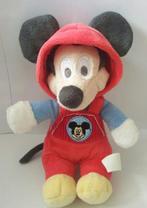 Mickey Mouse knuffeltje met tuinbroek en muts, Mickey Mouse, Ophalen of Verzenden, Knuffel, Zo goed als nieuw