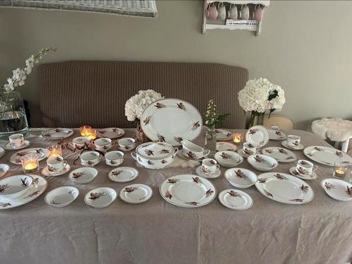 Sheridan antiek fazanten porseleinen servies uit Engeland, Antiek en Kunst, Antiek | Servies compleet, Ophalen