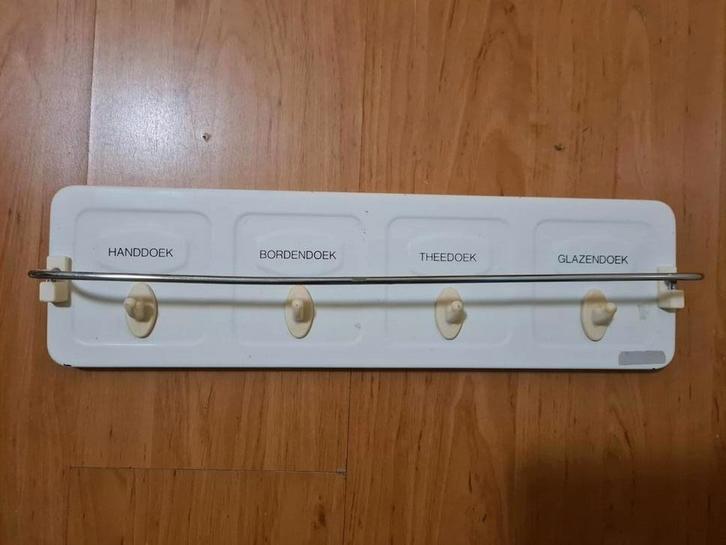 Vintage Keukenrek met Haken, Huis en Inrichting, Woonaccessoires | Kapstokken, Gebruikt, Wandhaken, Minder dan 100 cm, Kunststof