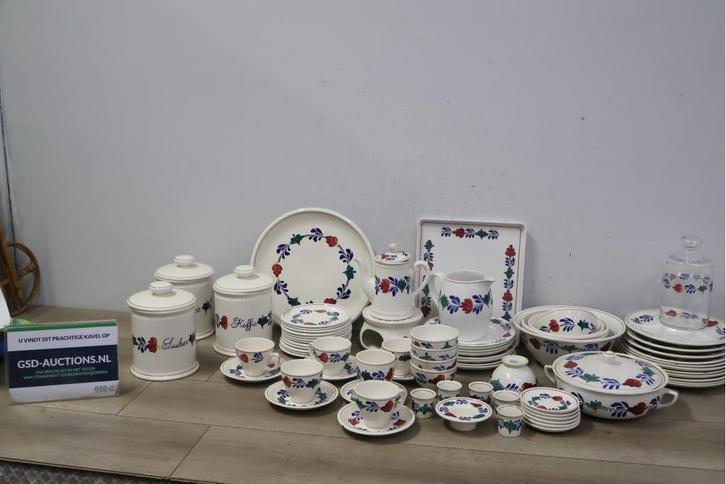 Groot Boerenbont Servies, Antiek en Kunst, Antiek | Servies compleet, Ophalen of Verzenden