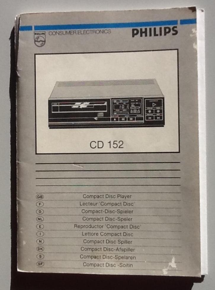 Oude handleiding manual Philips CD 152, Audio, Tv en Foto, Cd-spelers, Gebruikt, Philips, Ophalen