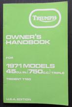 Triumph Owner's Handbook Trident T150 - USA edition 1971, Triumph