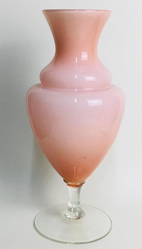 Vintage design opaline Empoli glazen vaas Florence Italië, Antiek en Kunst, Antiek | Glas en Kristal, Verzenden